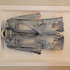 ATHINA DENIM FRINGED JUMPSUIT